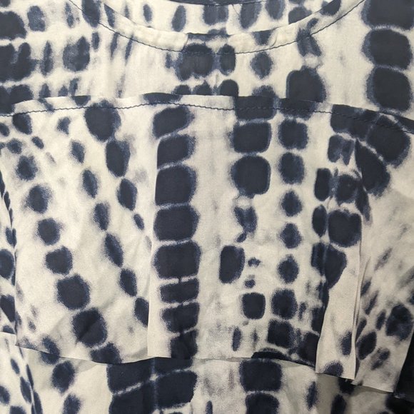 Michael Kors Blue and White Tiered Tie Dye Dress - Picture 3 of 4